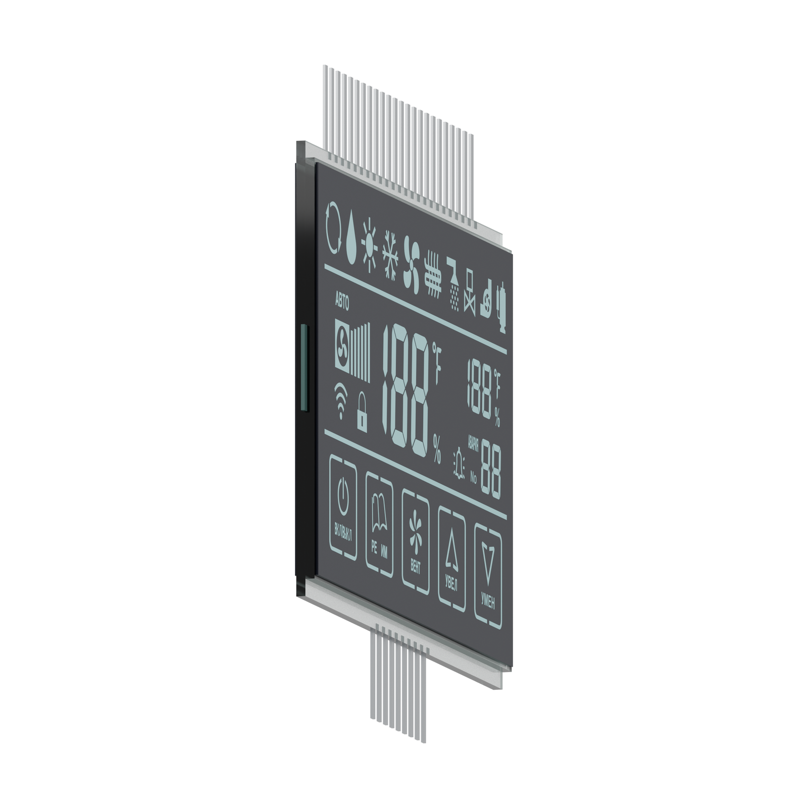 S3999D DFSTN LCD left-side perspective rendering on a white background