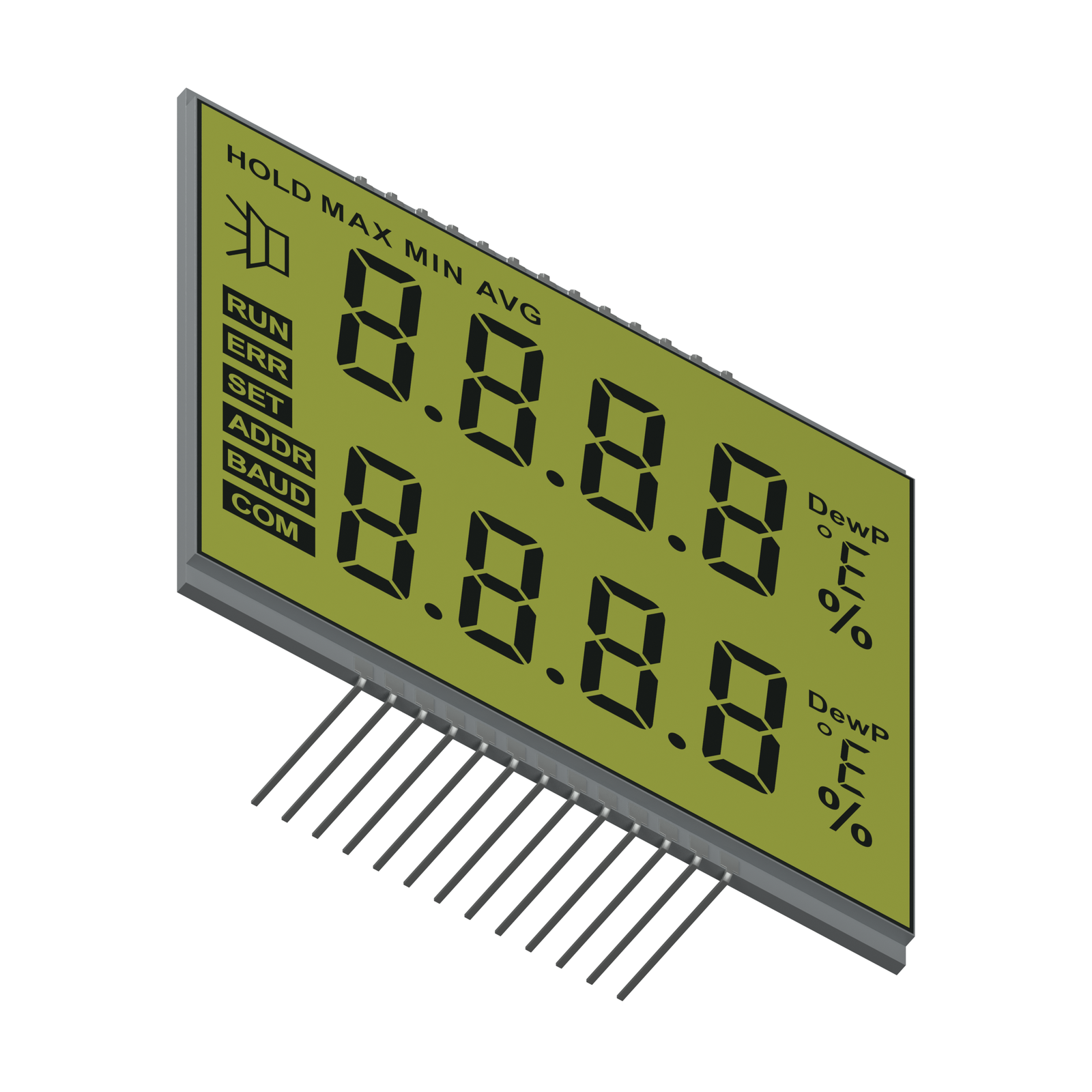 S3543D STN LCD low-angle front rendering on a white background