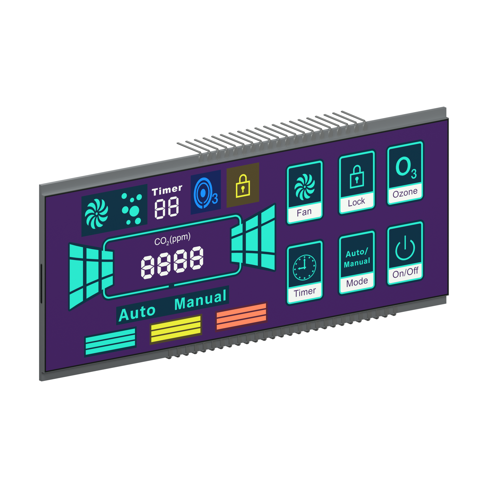 S3487D TN LCD front-left rendering on a white background