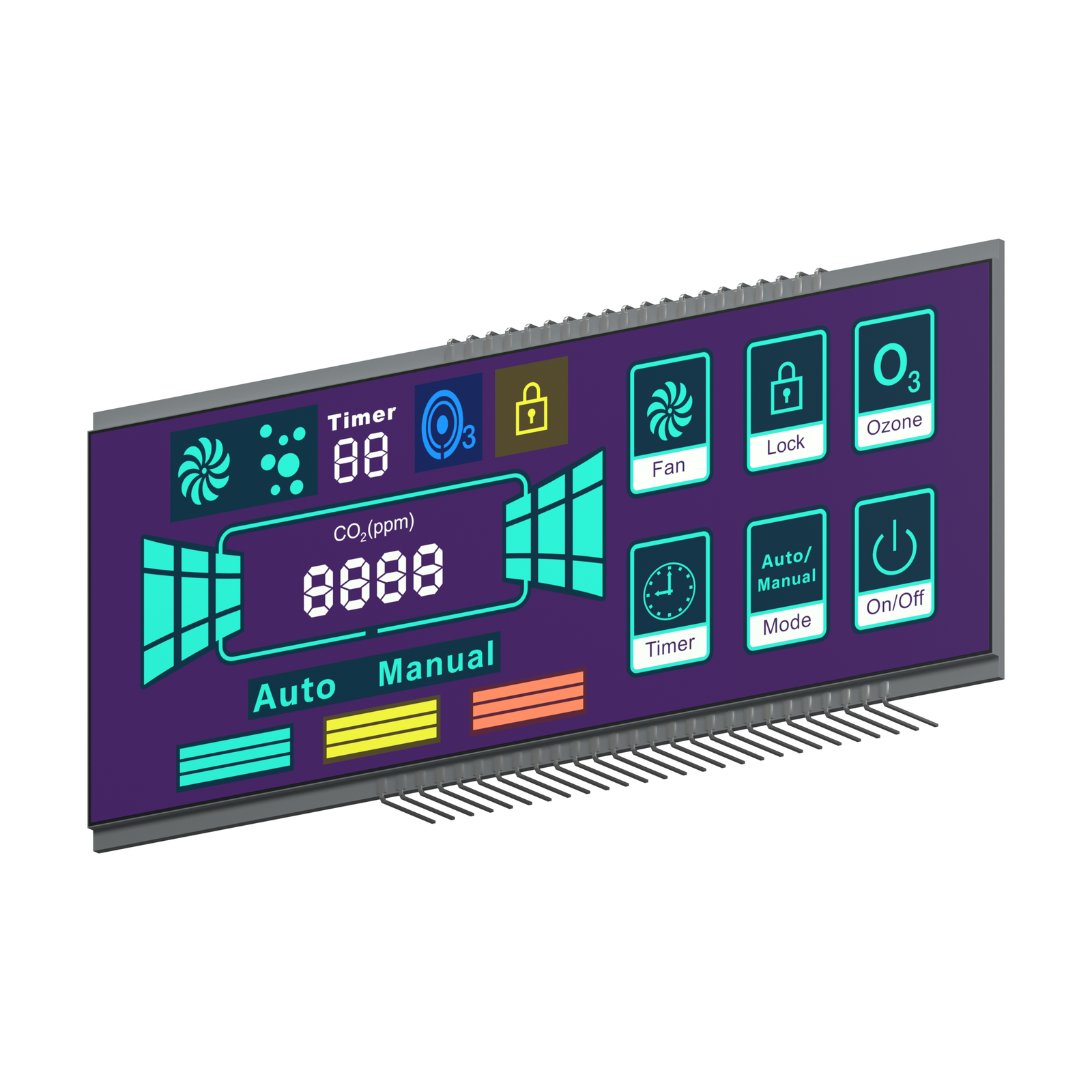 S3487D TN LCD front-right rendering on a white background
