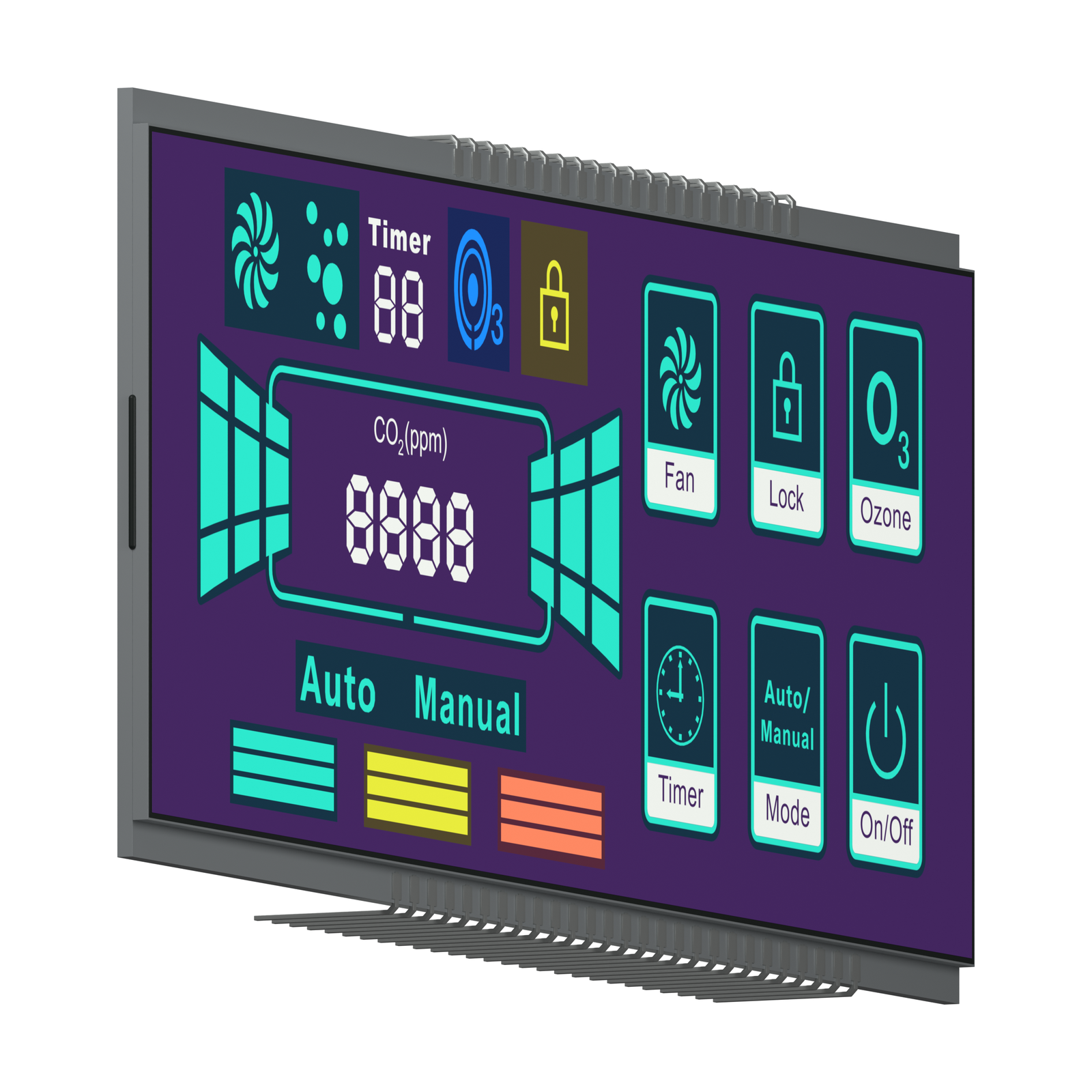 S3487D TN LCD left-side perspective rendering on a white background