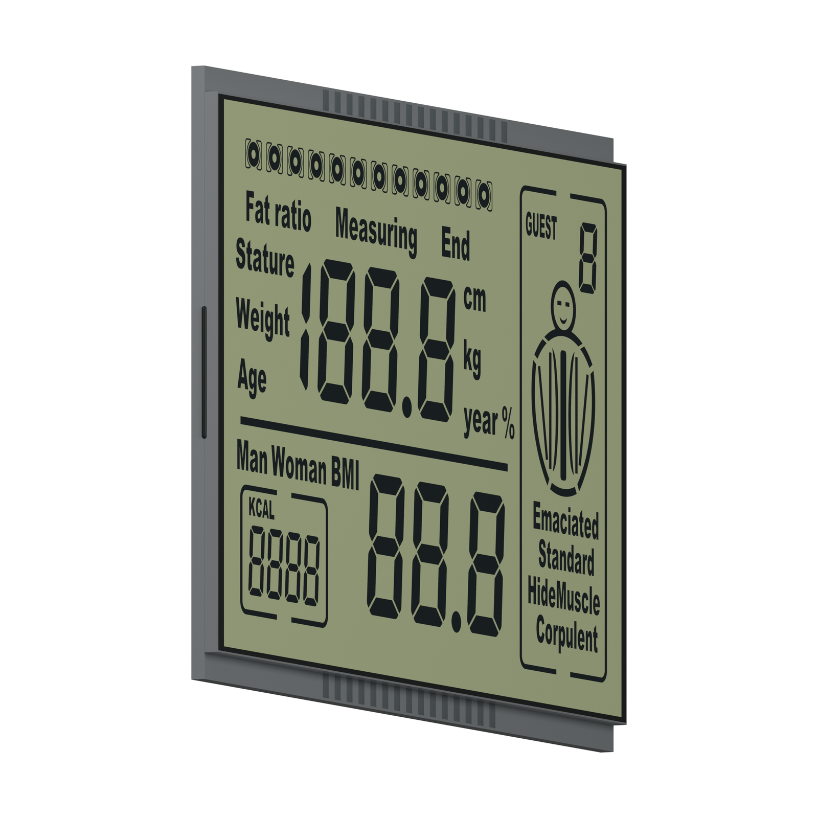 S3689D TN LCD left-side perspective rendering on a white background