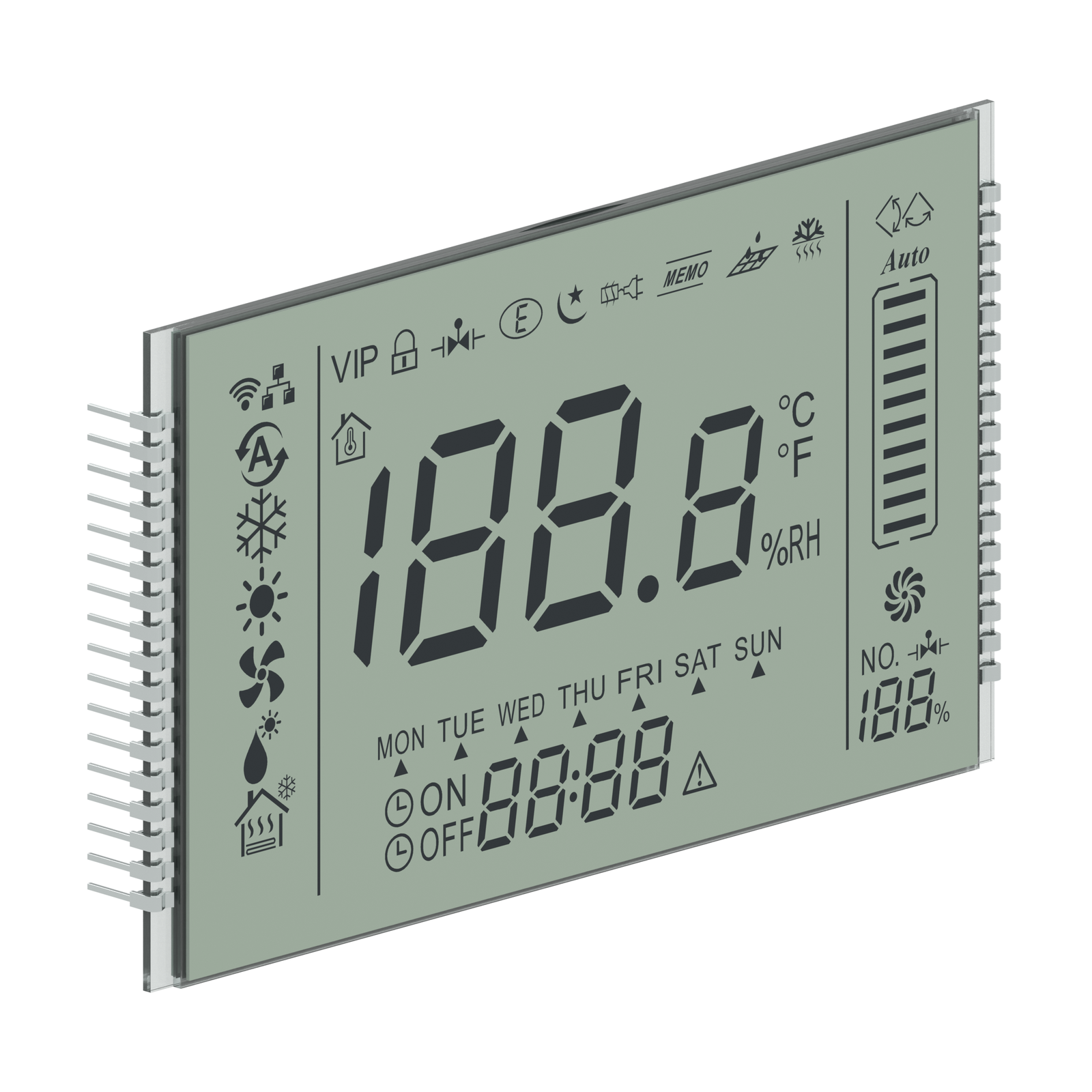 S04858D LCD TN, rendu avant gauche sur fond blanc