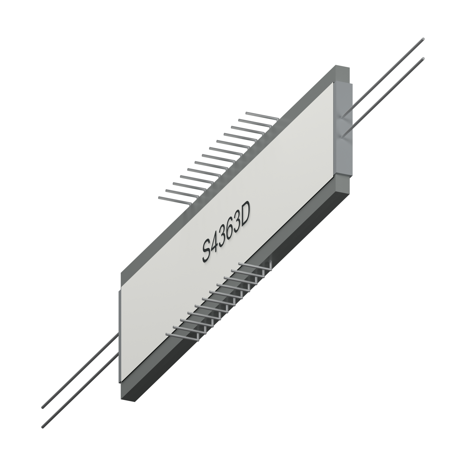 S4363D LCD HTN, rendering prospettico dal lato sinistro su sfondo bianco
