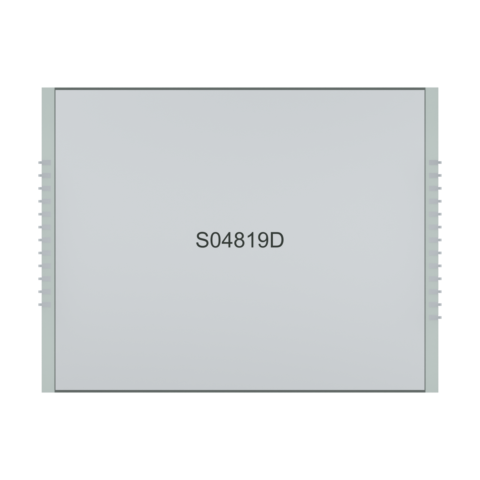 흰색 배경의 S04819D HTN LCD 후면 렌더링
