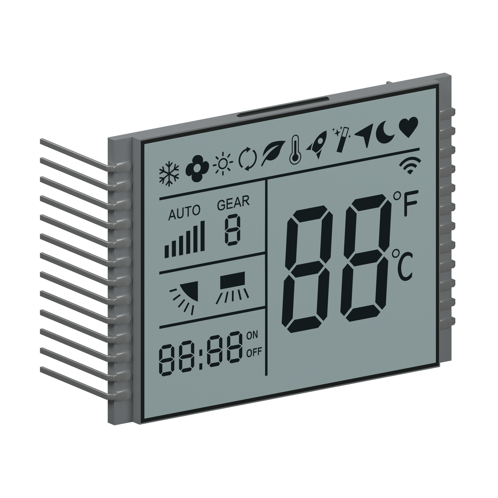 S3498D TN LCD front-left rendering on a white background