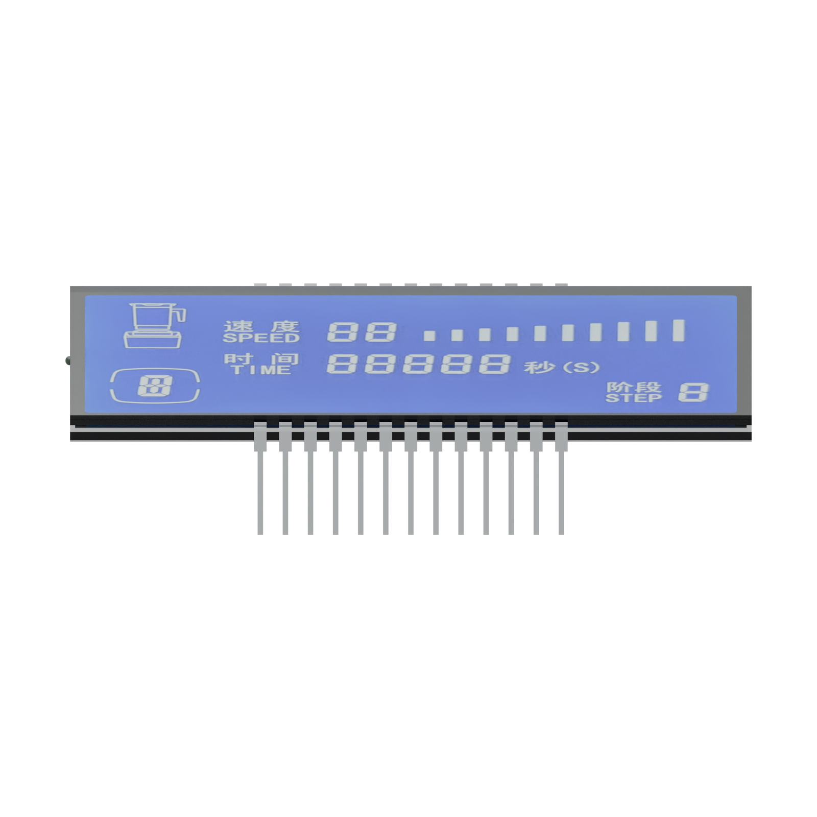 S3711D LCD HTN, rendering frontale da un’angolazione bassa su sfondo bianco