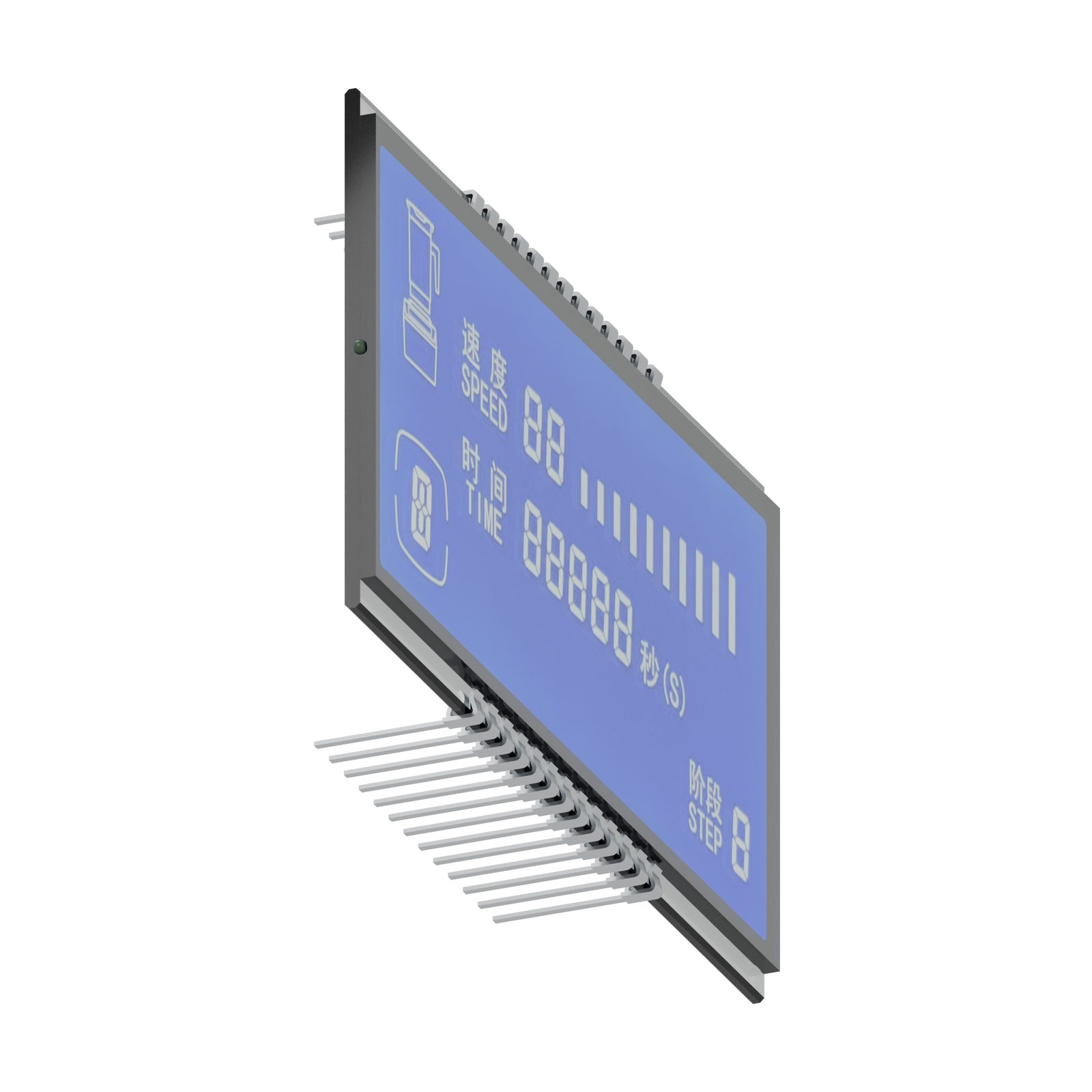 S3711D LCD HTN, rendering prospettico dal lato sinistro su sfondo bianco