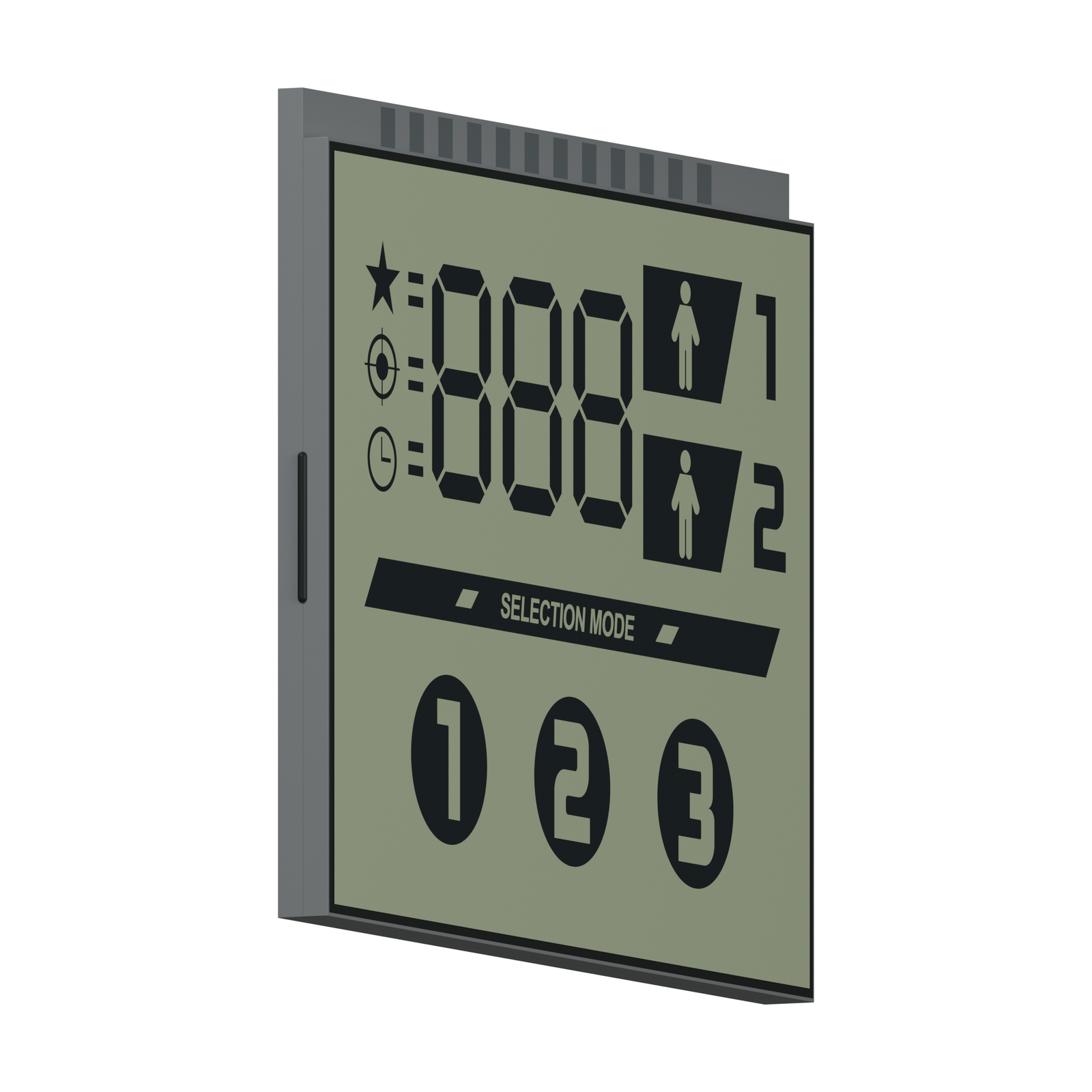 S3629D LCD نوع TN، رندر پرسپکتیو از سمت چپ روی زمینهٔ سفید