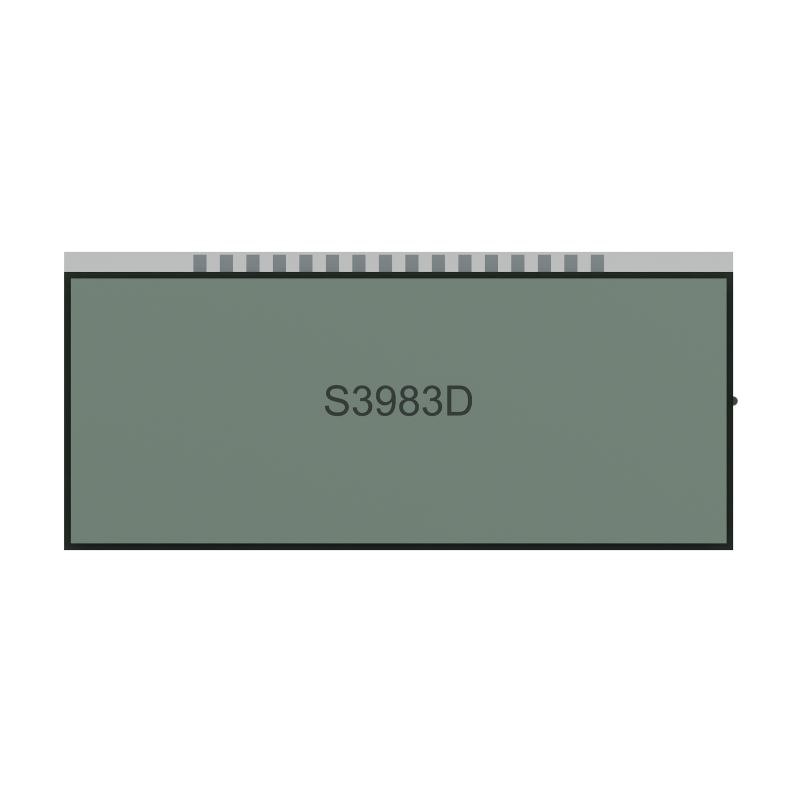 S3983D HTN LCD、白背景の背面レンダリング