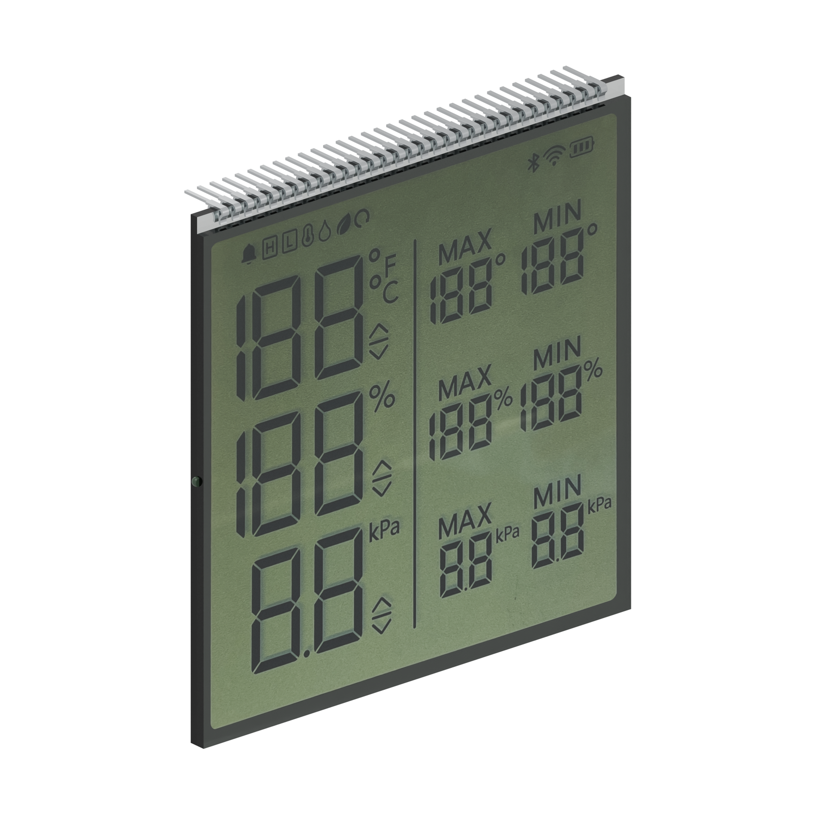 S3957D LCD HTN, rendu de trois quarts avant gauche sur fond blanc