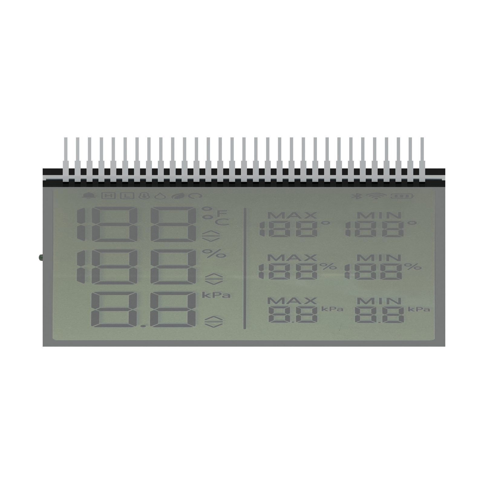 S3957D LCD HTN, rendu de face en contre-plongée sur fond blanc