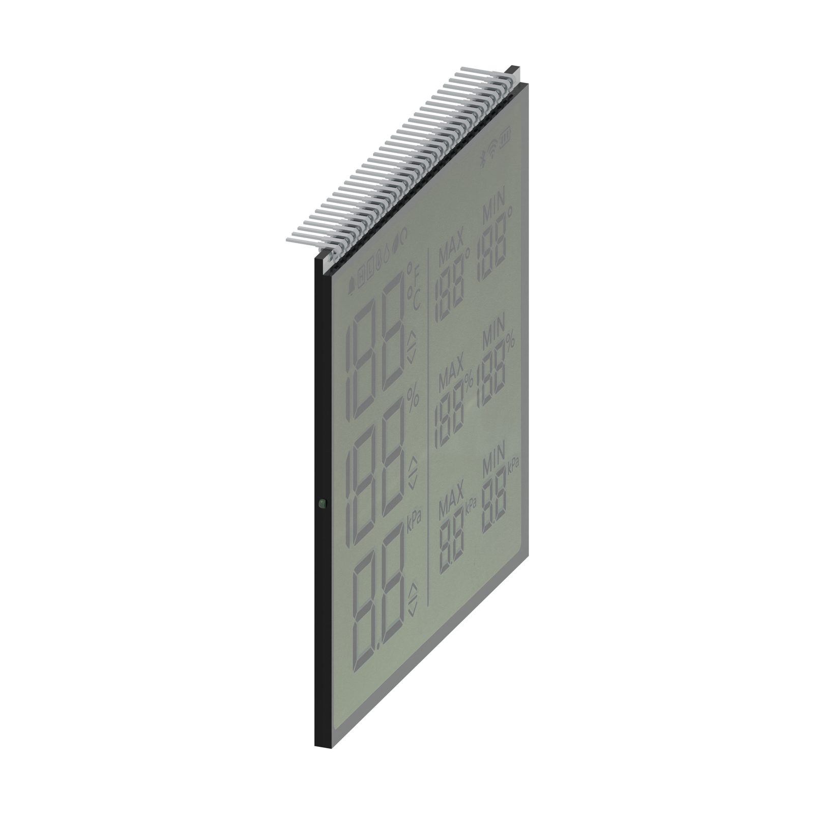 S3957D LCD HTN, rendu en perspective du côté gauche sur fond blanc