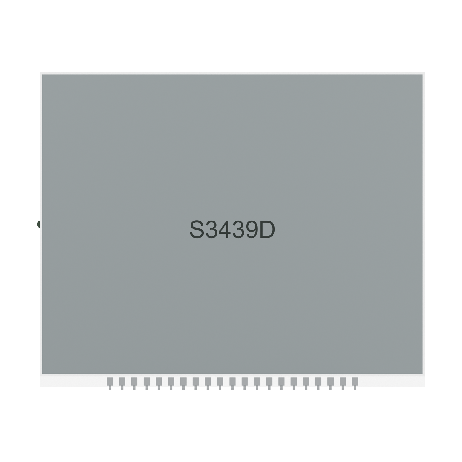 흰색 배경의 S3439D FSTN LCD 후면 렌더링