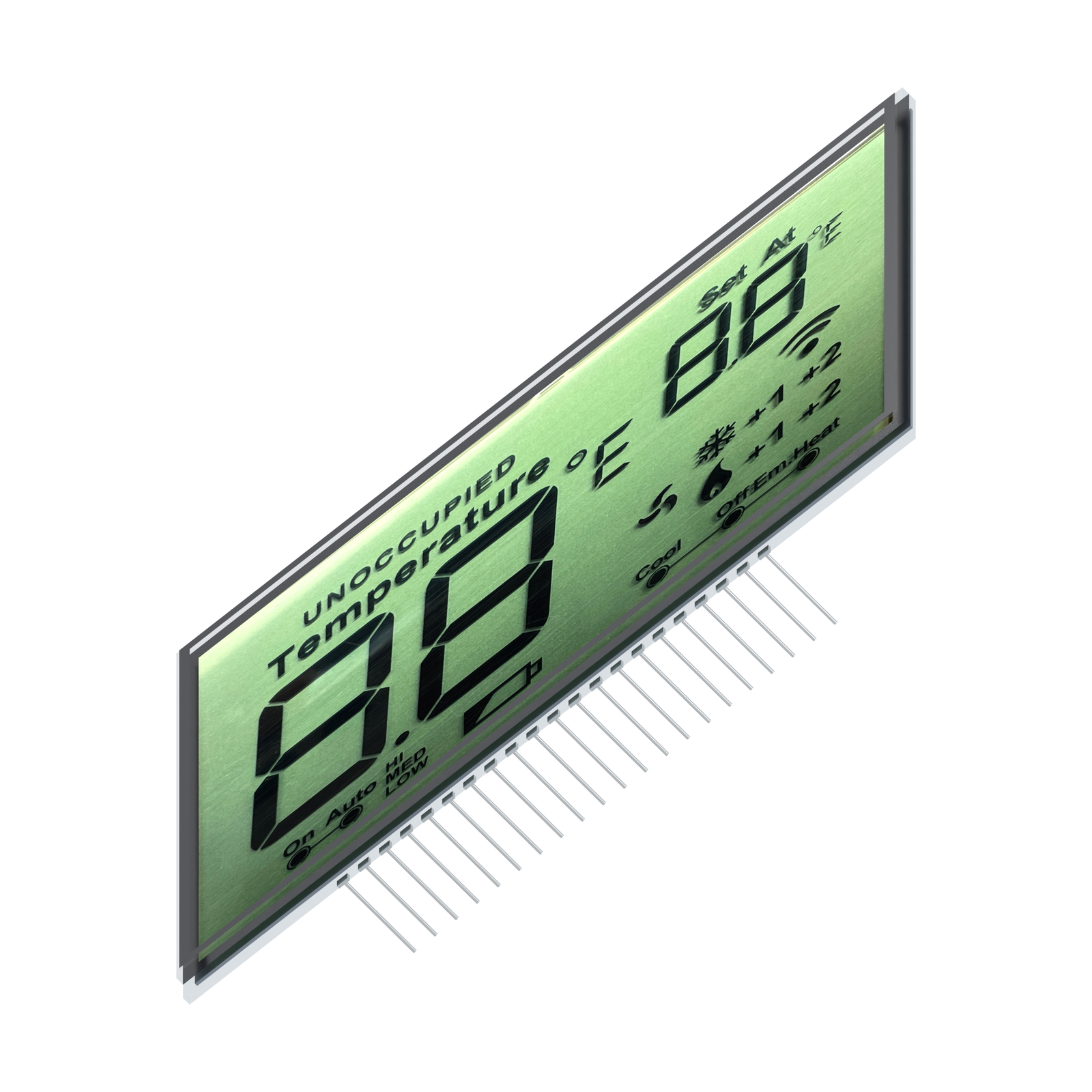 S4032D LCD HTN, renderização frontal em ângulo baixo sobre fundo branco