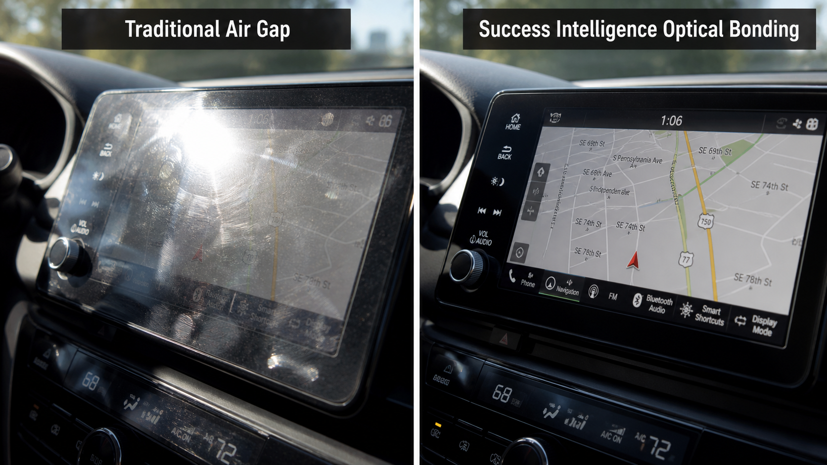 Outdoor readability comparison for sunlight LCD display