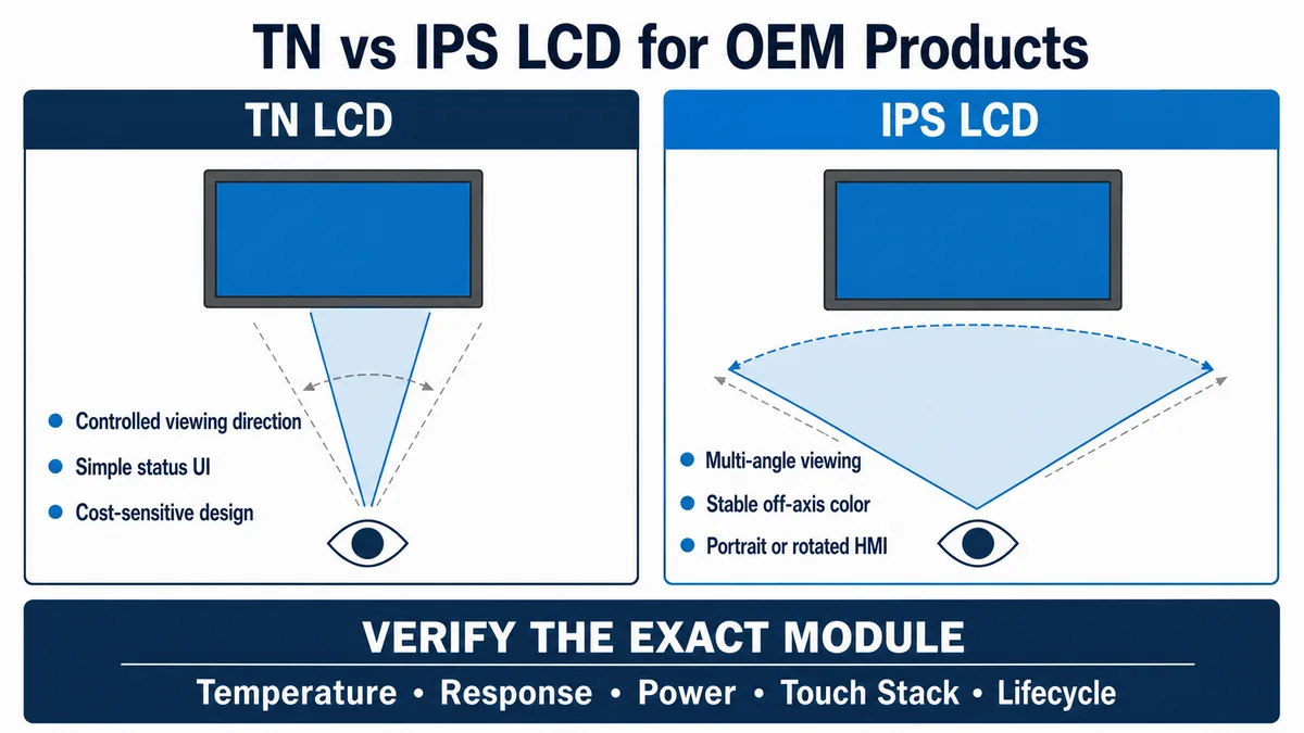 TN vs IPS LCD comparison for OEM display selection