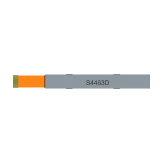 白い背景上の S4463D の製品レンダリング（背面）。