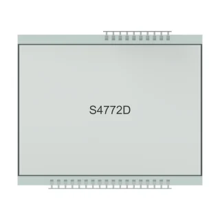 흰색 배경의 S4772D 제품 렌더링: 후면.